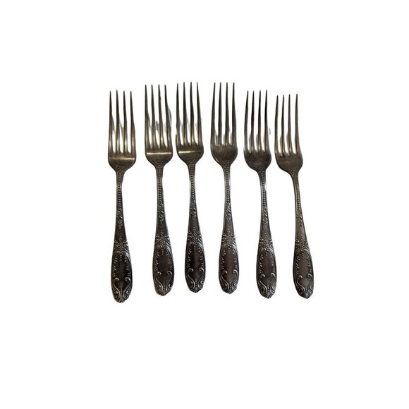Crown Silver Plate Company set of 6 dinner forks 7.5 in - Picture 1 of 10